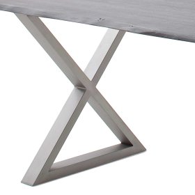Küchen Tisch Fulvia mit X Gestell und natürlicher Baumkante – Ansicht 5