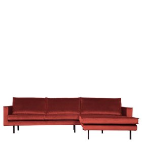 Sofaecke Klasvan in Kastanienfarben Samt 300 cm breit – Ansicht 1