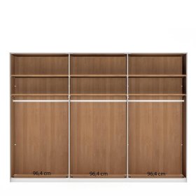 Drehtürenschrank Vericia in Champagner & Eiche Bianco 295 cm breit – Ansicht 3