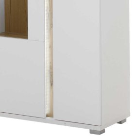 Wohnzimmer Anbauwand Luzillo in Wildeichefarben und Weiß (dreiteilig) – Ansicht 13