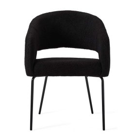 Esszimmerstuhl Office mit Armlehnen aus Boucle (2er Set) – Ansicht 2