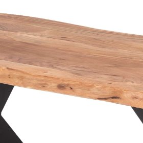 Sofa Tisch Feconda aus Akazie Massivholz mit X Gestell – Ansicht 5