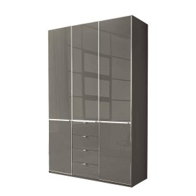 Schrank für Schlafzimmer Boplaroma in Braun Front glasbeschichtet – Ansicht 1