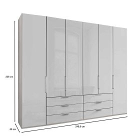 Falttürenschrank Monchy in Weiß Made in Germany – Ansicht 10