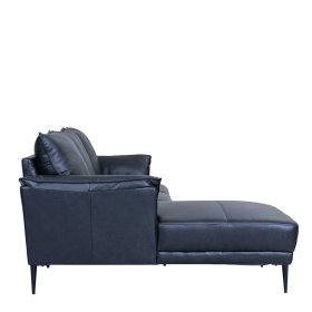 Wohnzimmer Couch Yanatada in Schwarz aus Echtleder – Ansicht 5