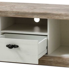 TV Wohnwand Flurencina im Landhaus Design in Weiß Pinie (vierteilig) – Ansicht 11