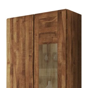 Massivholz Wandvitrine Sascora aus Wildeiche geölt Landhaus – Ansicht 3
