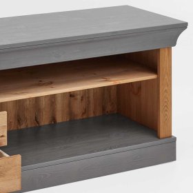 TV Board Viaduca in Grau und Kiefer teilmassiv mit drei Schubladen – Ansicht 5