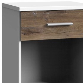 Rollcontainer Haruto in Holzoptik Eiche verwittert und Weiß – Ansicht 3