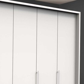 Breiter Schlafzimmerkleiderschrank Emiliano in Weiß 4 türig – Ansicht 5