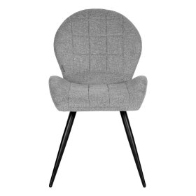 Polsterstuhl Esszimmer Set Barero in Grau und Schwarz mit Struktur Webstoff (2er Set) – Ansicht 2