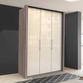 Jugendkleiderschrank Xeny mit Falttüren glasbeschichtet – Ansicht 2