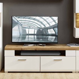 Fernsehmöbel Drucana in Weiß Eiche 140 cm breit – Ansicht 3