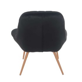 Samt Polstersessel Paryra in Schwarz im Retro Design – Ansicht 5