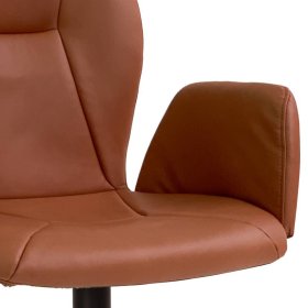 Armlehnstuhl Yanus in Cognac Braun mit Gestell aus Metall – Ansicht 4