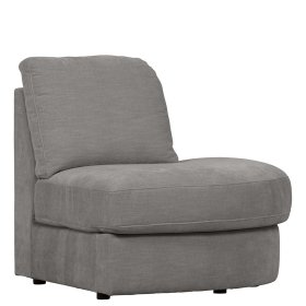 Modulsofa Abschluss Element rechts Fredoco in Grau 44 cm Sitzhöhe – Ansicht 1
