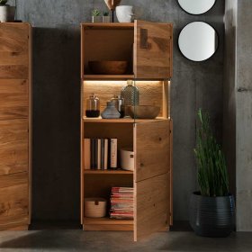Highboard Vitrine Onitos aus Wildeiche Massivholz geölt – Ansicht 4
