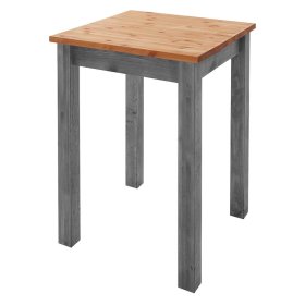Holz Bartisch Candabria in Kiefer Laugenfarben und Grau – Ansicht 1