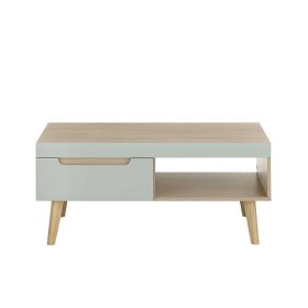 Couchtisch Casmas im Skandi Design in Eichefarben und Mintgrün – Ansicht 3
