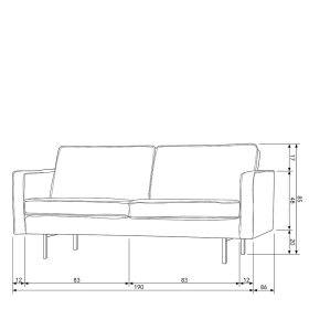 Zweisitzer Sofa Retrostil Catanias in Beige mit Vierfußgestell aus Metall – Ansicht 9