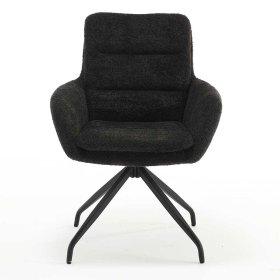 2 Stühle in Anthrazit Dorotha aus Boucle Stoff und Metall (2er Set) – Ansicht 2
