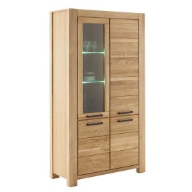 Wohnzimmerschrank Crystoga in Wildeichefarben teilmassiv – Ansicht 3