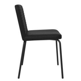 Esstisch Stühle Sealand in Schwarz aus Kunstleder und Metall (2er Set) – Ansicht 5