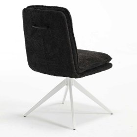 Drehbare Stühle Fabielle in Anthrazit Boucle mit weißem Metallgestell (2er Set) – Ansicht 4