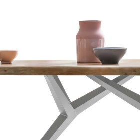 Küchen Tisch Andrina aus Akazie Massivholz mit 4-Fußgestell aus Eisen – Ansicht 5