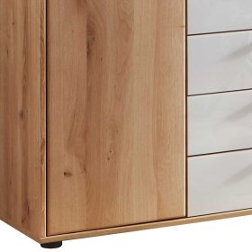 Esszimmersideboard Durac Schubladen glasbeschichtet in Eiche Bianco & Weiß – Ansicht 3