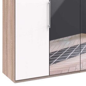 XXL Schlafzimmerkleiderschrank Lolyana mit Falttüren und Spiegel – Ansicht 4