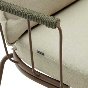 Garten Sessel Meckey in Beige und Braun mit Untergestell aus Metall (2er Set) – Ansicht 6