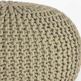 Sitzpouf Wicklow in Khaki Strick im Skandi Design – Ansicht 3