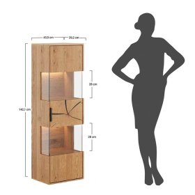 Vitrine Tenna mit Hirnholz Applikation und LED Beleuchtung – Ansicht 12