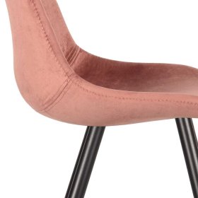 Samt Küchenstuhl Set Rabad in Rosa mit Schalensitz (2er Set) – Ansicht 6