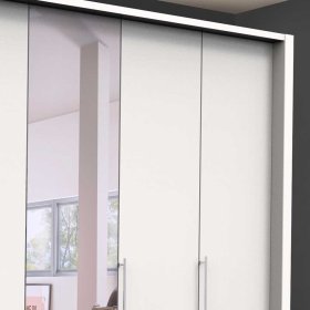 XL Falttürenschrank Emiliano in Weiß mit Spiegel – Ansicht 5