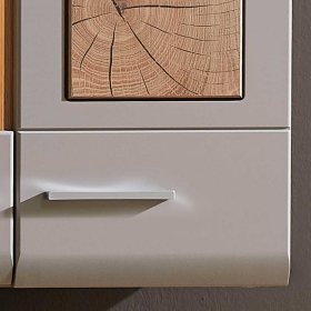 Wandvitrine Accadira in Grau und Eiche Optik mit LED Beleuchtung – Ansicht 7