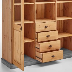 Highboard Viaduca in Grau Kiefer teilmassiv 145 cm hoch – Ansicht 4