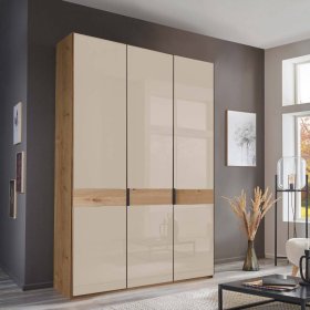 Drehtürenschrank Viramiru in Champagner & Eiche Bianco 149 cm breit – Ansicht 2