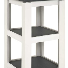 Boxspring Nachtkommode Snowing in Weiß Grau 40 cm – Ansicht 6