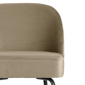 Samt Barstuhl Romitella in Khaki und Schwarz mit Vierfußgestell aus Metall – Ansicht 3