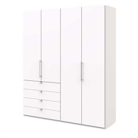 Weißer Kleiderschrank Emiliano mit Falttüren Made in Germany – Ansicht 1