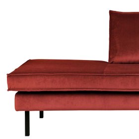 Couch Recamiere Klasvan in Rotbraun Samt im Retrostil – Ansicht 4