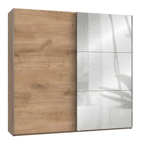 Moderner Kleiderschrank Grenvana mit Schwebetüren und Spiegel – Ansicht 2