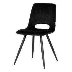 Esszimmerstuhl modern Set Viodora in Schwarz Rückenlehne mit Ausschnitt (2er Set) – Ansicht 1