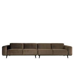 Wohnzimmer Couch Futriva in Taupe Samt im Retro Look – Ansicht 5