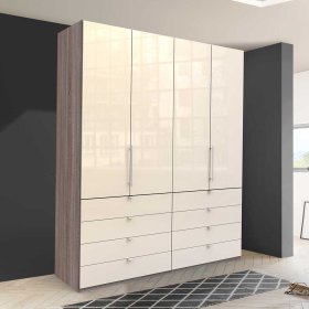 Schlafzimmerschrank Acuta in Cremefarben und Eiche Trüffel – Ansicht 3
