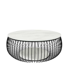 Sofatisch Santyra mit Drahtgestell in runder Form – Ansicht 3