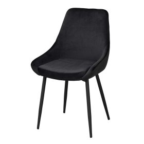 Stühle Lanaga in Schwarz Samt modern (2er Set) – Ansicht 1