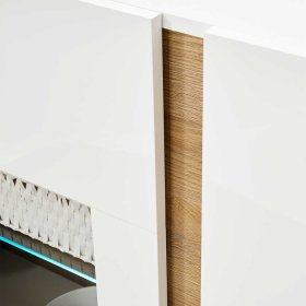 Wohnzimmer Anbauwand Franvos in Weiß und Wildeiche Optik im Skandi Design (vierteilig) – Ansicht 9